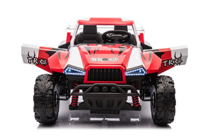 English Elm 24v Two Seater Kids Utv 800w 4x4 Off Road Ride on with Full Suspension Remote White+Red W1620P328746