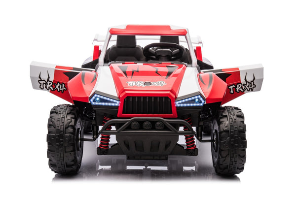English Elm 24v Two Seater Kids Utv 800w 4x4 Off Road Ride on with Full Suspension Remote White+Red W1620P328746