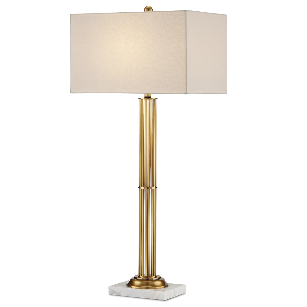 Allegory Antique Brass Table Lamp - Elegant Design with White Marble Base, Perfect for Modern Spaces
