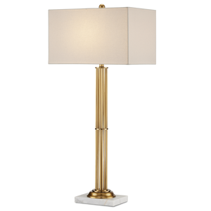 Allegory Antique Brass Table Lamp - Elegant Design with White Marble Base, Perfect for Modern Spaces