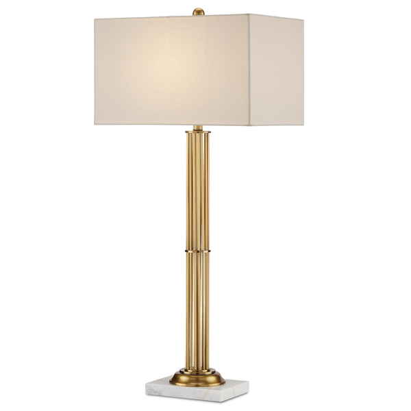 Allegory Antique Brass Table Lamp - Elegant Design with White Marble Base, Perfect for Modern Spaces