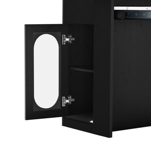 English Elm [video] Trexm Folding Extendable Kitchen Island Sideboard with Power Outlet and Storage XW000028AAB