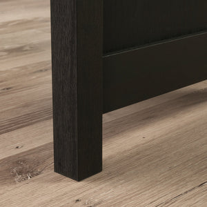 English Elm L-Shaped Desk In Sleek Black Finish - Space-Saving Design With Storage & Cable Management Features B356P402735