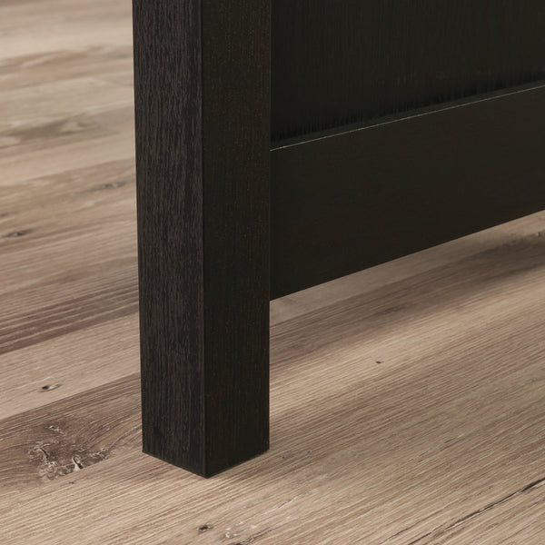 English Elm L-Shaped Desk In Sleek Black Finish - Space-Saving Design With Storage & Cable Management Features B356P402735