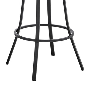 English Elm Wyden 30" Swivel Slate Gray Faux Leather Bar Stool with Matte Black Metal Frame, 360° Comfort B2736P268591