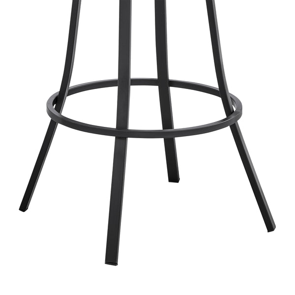 English Elm Wyden 30" Swivel Slate Gray Faux Leather Bar Stool with Matte Black Metal Frame, 360° Comfort B2736P268591