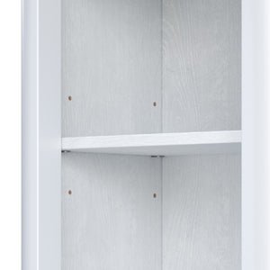 English Elm 68" Tall Fluted Freestanding Storage Cabinet with Drawer and Adjustable Shelf for Bathroom White N817P375218W