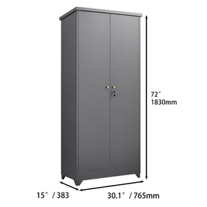 English Elm Outdoor Weatherproof Tall Vertical Storage Cabinet with Adjustable Shelves for Patio T3625P434236