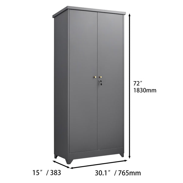 English Elm Outdoor Weatherproof Tall Vertical Storage Cabinet with Adjustable Shelves for Patio T3625P434236
