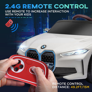 English Elm Aosom Licensed Bmw I4 12v Kids Ride on Car with Remote Suspension and Soft Start W2225P217173