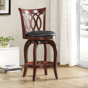 Jaxon Scroll Back Swivel Counter Stool Solid Rubberwood Frame Cushioned Seat Kitchen
