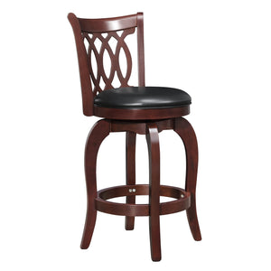 Jaxon Scroll Back Swivel Counter Stool Solid Rubberwood Frame Cushioned Seat Kitchen
