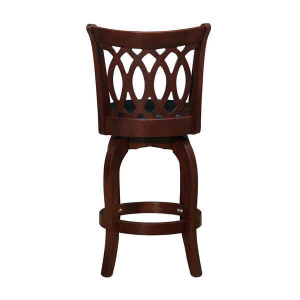 Jaxon Scroll Back Swivel Counter Stool Solid Rubberwood Frame Cushioned Seat Kitchen