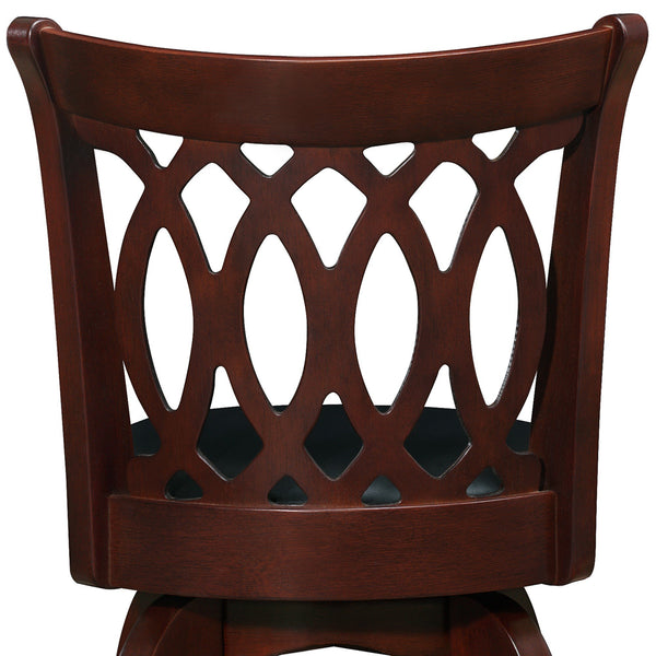 Jaxon Scroll Back Swivel Counter Stool Solid Rubberwood Frame Cushioned Seat Kitchen