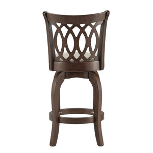 Jaxon Scroll Back Swivel Counter Stool Solid Rubberwood Frame Cushioned Seat Kitchen