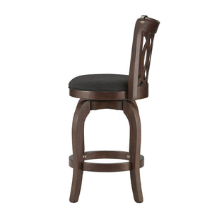 Jaxon Scroll Back Swivel Counter Stool Solid Rubberwood Frame Cushioned Seat Kitchen