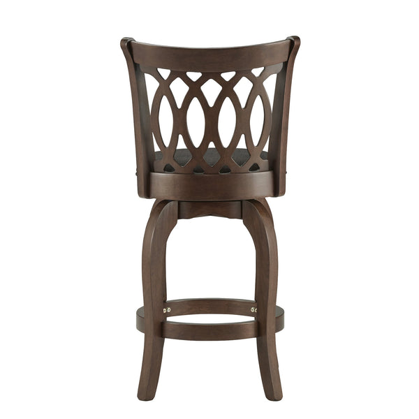 Jaxon Scroll Back Swivel Counter Stool Solid Rubberwood Frame Cushioned Seat Kitchen