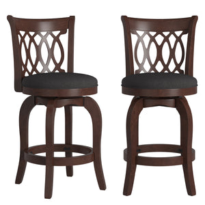 Jaxon Scroll Back Swivel Counter Stool Solid Rubberwood Frame Cushioned Seat Kitchen