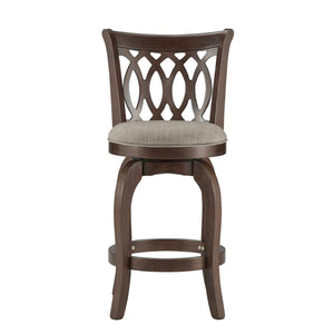 Jaxon Scroll Back Swivel Counter Stool Solid Rubberwood Frame Cushioned Seat Kitchen