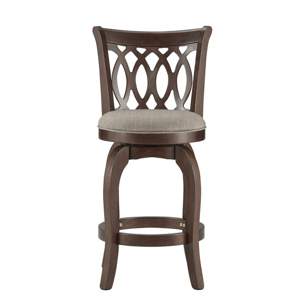 Jaxon Scroll Back Swivel Counter Stool Solid Rubberwood Frame Cushioned Seat Kitchen