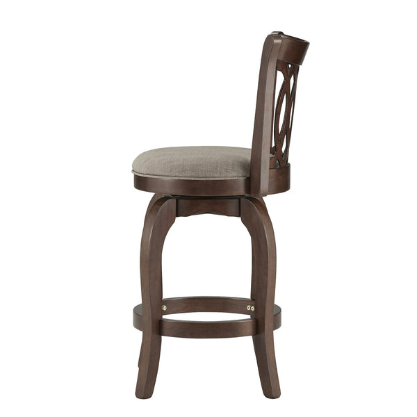Jaxon Scroll Back Swivel Counter Stool Solid Rubberwood Frame Cushioned Seat Kitchen