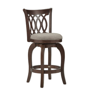 Jaxon Scroll Back Swivel Counter Stool Solid Rubberwood Frame Cushioned Seat Kitchen