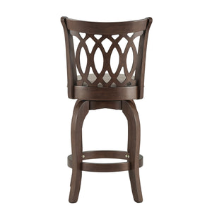 Jaxon Scroll Back Swivel Counter Stool Solid Rubberwood Frame Cushioned Seat Kitchen