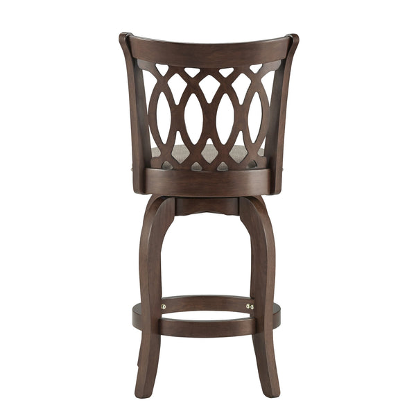 Jaxon Scroll Back Swivel Counter Stool Solid Rubberwood Frame Cushioned Seat Kitchen