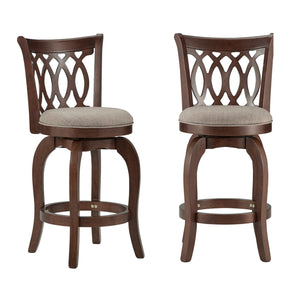 Jaxon Scroll Back Swivel Counter Stool Solid Rubberwood Frame Cushioned Seat Kitchen