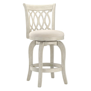 Jaxley Scroll Back Swivel Counter Stool with Rubberwood Frame for Kitchen Islands