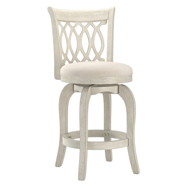 Jaxley Scroll Back Swivel Counter Stool with Rubberwood Frame for Kitchen Islands