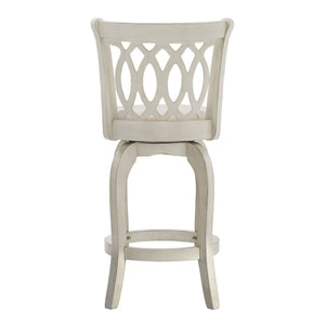 Jaxley Scroll Back Swivel Counter Stool with Rubberwood Frame for Kitchen Islands