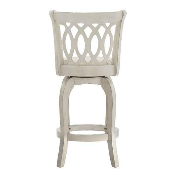 Jaxley Scroll Back Swivel Counter Stool with Rubberwood Frame for Kitchen Islands