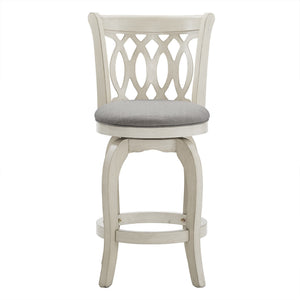 Jaxley Scroll Back Swivel Counter Stool with Rubberwood Frame for Kitchen Islands