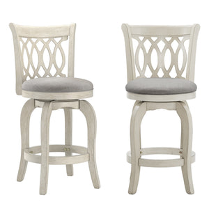 Jaxley Scroll Back Swivel Counter Stool with Rubberwood Frame for Kitchen Islands