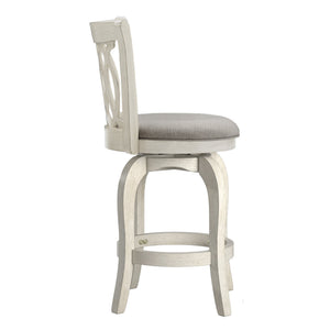 Jaxley Scroll Back Swivel Counter Stool with Rubberwood Frame for Kitchen Islands