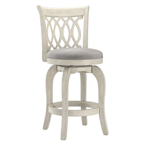 Jaxley Scroll Back Swivel Counter Stool with Rubberwood Frame for Kitchen Islands