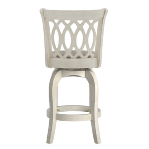 Jaxley Scroll Back Swivel Counter Stool with Rubberwood Frame for Kitchen Islands