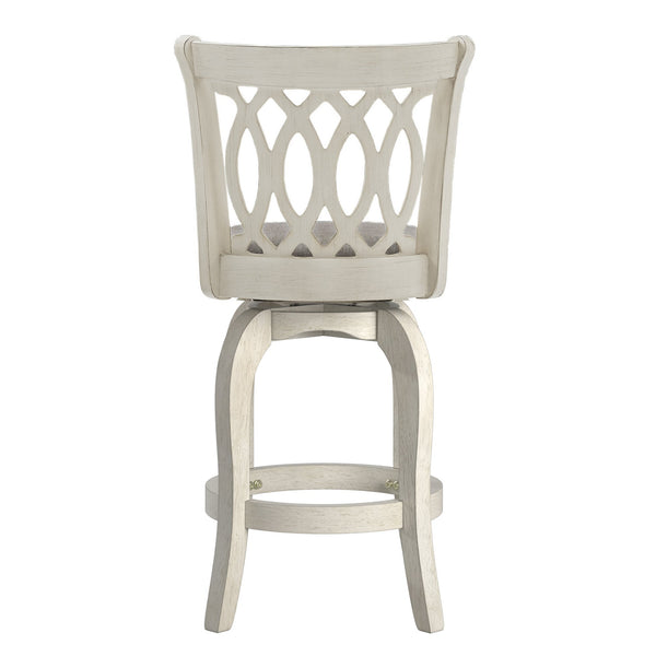 Jaxley Scroll Back Swivel Counter Stool with Rubberwood Frame for Kitchen Islands