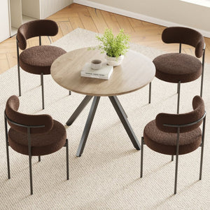 English Elm Dining Table Round Wood Top X Base Mid Century Modern Style Seats Four Compact T3623P411649
