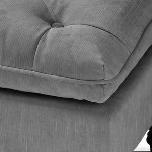 English Elm Christopher Knight Home® - LOFTON Gray Pillow Top Ottoman with Button-Tufted Diamond Stitch, Turned Legs, Upholstered Seat, 28.5"L N757P186384G