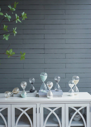 English Elm Set Of 2 Peleus Modern Hourglasses - 30-Minute Timers With Silvered Glass & Jade Sand Decor W2078P278417-GIGA