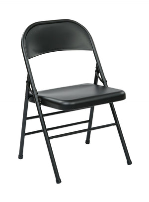 OSP Home Furnishings Folding Metal Chair Set of Four for Banquets Events and Everyday Extra Seating Black FF-22324M