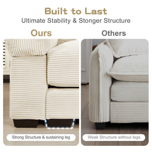 English Elm Oversized Modular Sectional Couch - Cloud-Like Comfort, Ergonomic Design, 10 Pillows, Easy Assembly! W714S01293-GIGA