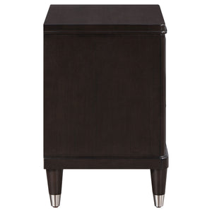 English Elm Niguel Brown 2-Drawer Nightstand with Felt-Lined Top Drawer, Modern Metallic Accents, Spacious Wood Storage, 27"H x 26"W Elegance B062P299914