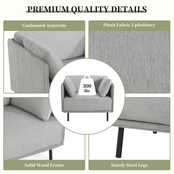 English Elm Christopher Knight Home® - 39" Vintage Grey Lounge Chair - Stylish Polyester Upholstery, Sturdy Wood Frame, Perfect For Any Room N767P208310G