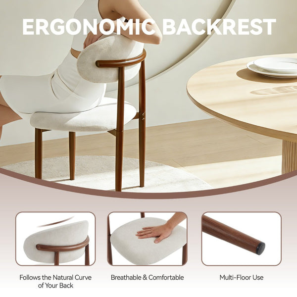 English Elm Solid Wood Extendable Dining Set with Iron Pipe Frame and Cushioned Beech Chairs Beige,Natural,Walnut W3590S00018