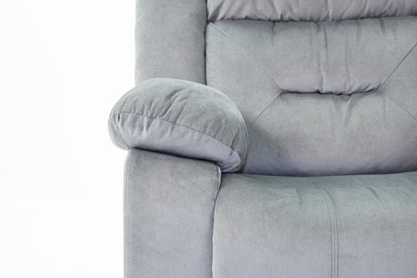 English Elm Single Velvet Manual Recliner with Channel Tufting for Cozy Living Room Lounging B089P240505