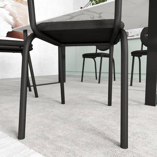 English Elm 4-piece Faux Leather Counter Stools Waterproof Upholstered Metal Frame Kitchen Set D665099243