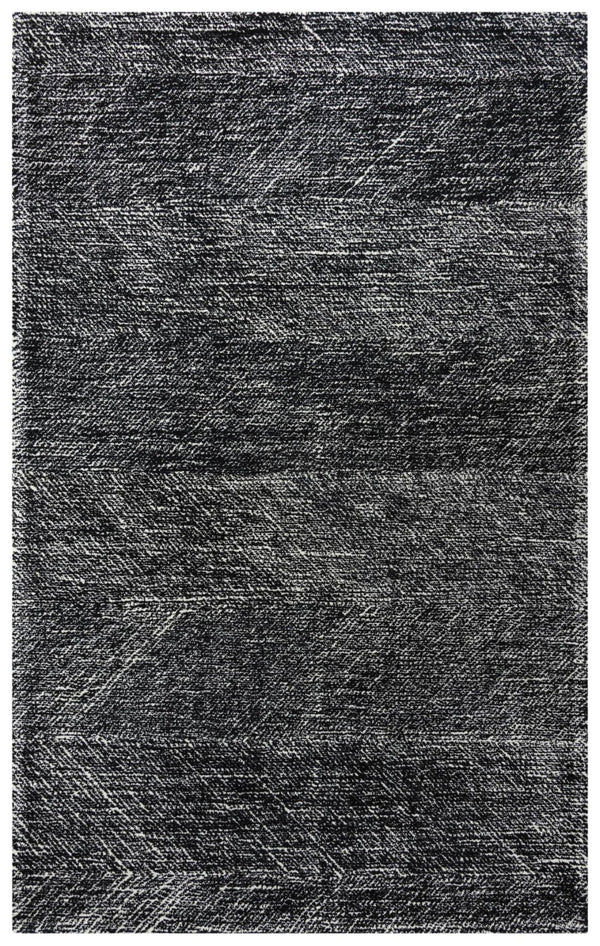 Alora Decor Trace Black Hand-Tufted 100% Wool Rectangle Rug With Ivory Geometric Design, Plush Durable Texture 5' x 7'6" 01401410106930576